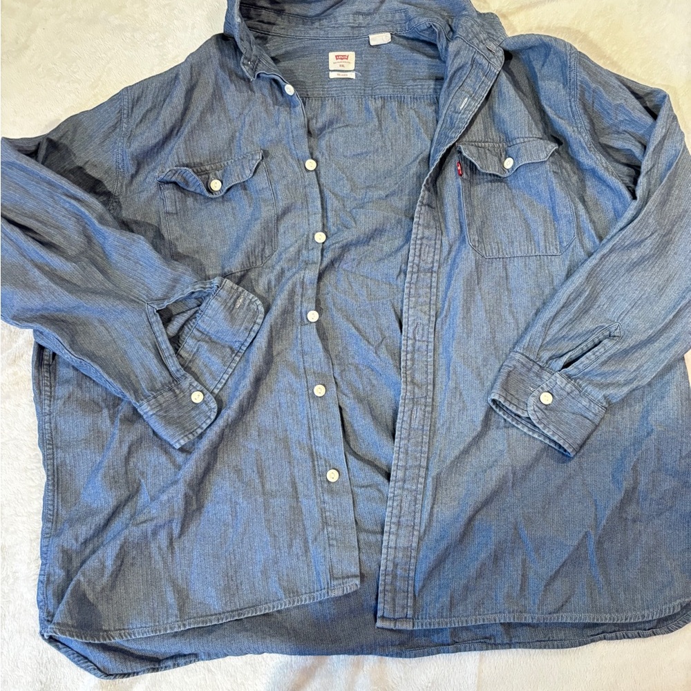 Levi's Gray Herringbone Shirt